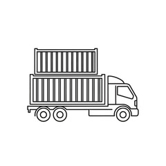 A colorful cartoon illustration of a large cargo ship carrying stacked shipping containers on a white background.