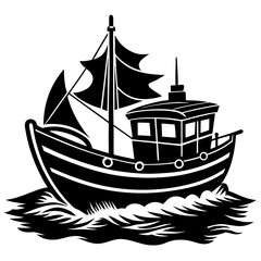 silhouette of a ship