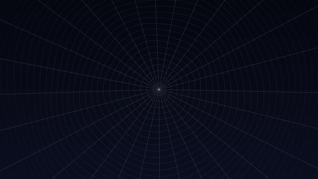 A hypnotic digital web radiates from a central point, pulling the viewer into its infinite, geometric vortex.