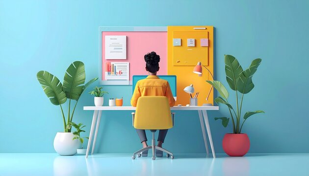 Majestic shaping color work focus illustration D data pioneer home trends, industry one minimalist background analytics