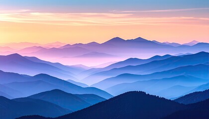 Misty mountain range at sunrise (5)