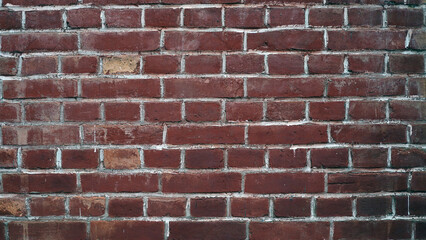 Weathered Old Brick Wall with Cracks and Damage Texture