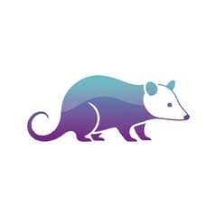 Obraz premium stylized opossum gradient icon blue purple modern design