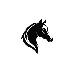elegant horse head silhouette vector art illustration