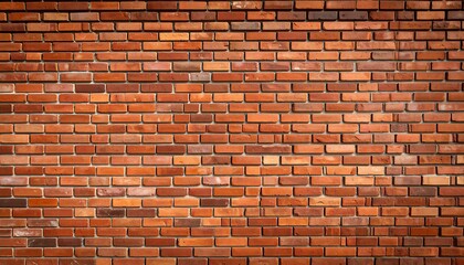 A textured brick wall in varying shades of red and brown, arranged in a tidy pattern