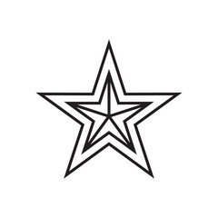 A stylized star graphic with three nested star outlines creating a layered effect on a white background.