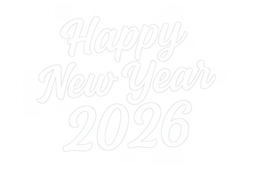 Happy new year 2026 white text greeting