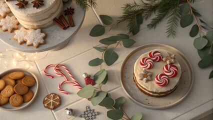 Festive holiday baking celebration home kitchen food photography cozy atmosphere close-up view seasonal delights for sweet memories