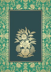 wedding card design, paisley floral pattern , India	