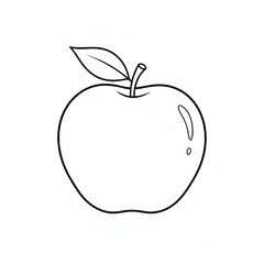 A simple line drawing of an apple
