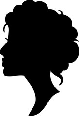 Woman Head Profile Silhouette Vector Illustration. 