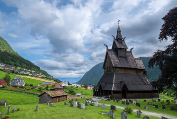 Hopperstad Stave Church, an ancient wooden stave church,  Roysane, Norway