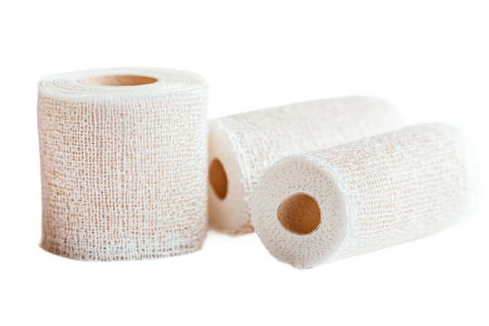 Sport injury care bandage isolated on transparent background