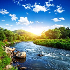 Mountain river scenic landscape
