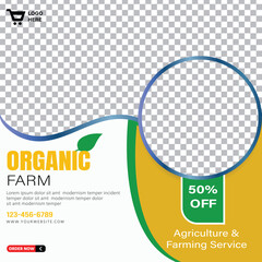 Organic Farm Advertisement Social Media Template Design