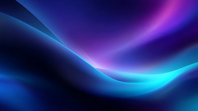 Abstract Blue and Purple Digital Background with Fluid Light Waves for Technology and Design Projects