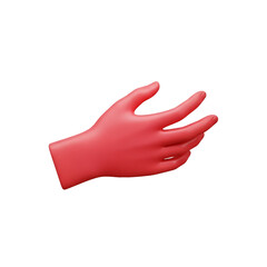Obraz premium Red glove hand reaching out against black background