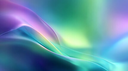 Obraz premium Abstract Colorful Fluid Waves in Soft Green Blue Purple Shades