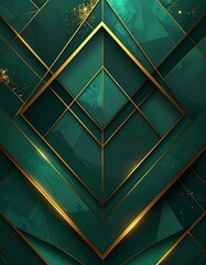 Emerald green geometric design