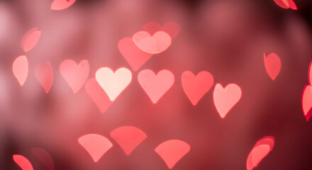 Romantic heart-shaped bokeh lights create a dreamy, loving atmosphere perfect for Valentine's Day or wedding invitations