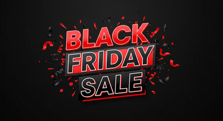 Unleash massive savings with dynamic Black Friday sale graphics featuring vibrant confetti and bold typography, perfect for your next promotional campaign.