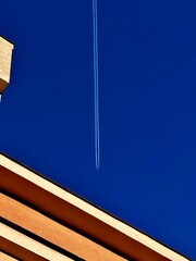 blue sky and wooden wall