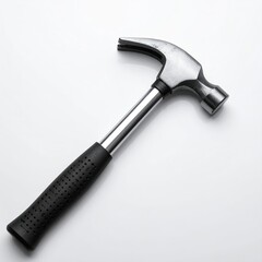 Metal hammer on white background