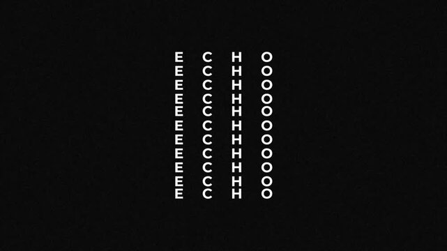 Typography text animation with the inscription of ECHO.