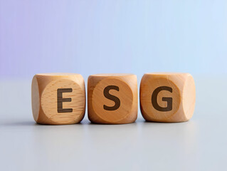 ESG concept on wooden blocks, a concept where technology from genai and client models helps generate content for sustainable and ethical investment