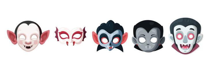 A set of cute halloween dracula masks for halloween costume dress up