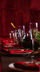 glass of champagne on the table