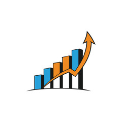 business graph with arrow