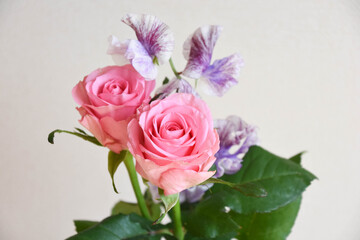 Obraz premium 薔薇とスイートピー