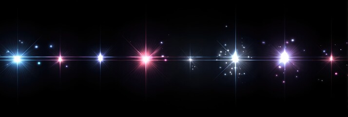 Multi-colored light flares on black background