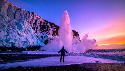 The glacier's journey to the sea is a natural marvel.  