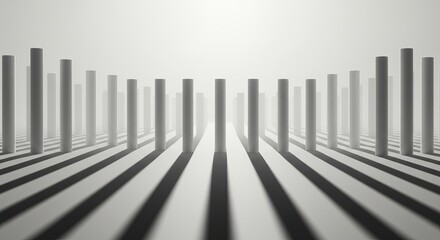 Naklejka premium Abstract pillars create a dramatic visual effect with strong shadows, perfect for modern design