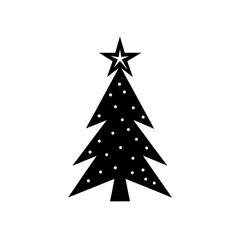 Obraz premium a clean silhouette of a christmas tree star 
