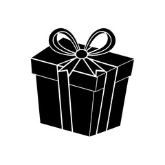 a clean vector silhouette of a wrapped christmas g