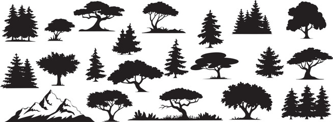 Tree icon, Nature tree vector, Forest silhouette graphic, Woodland tree clipart, Park tree design, Natural tree drawing, Green tree outline, Tall tree artwork, Plant tree symbol, Landscape tree logo