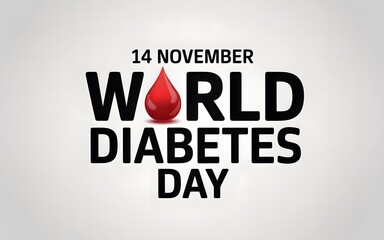 World diabetes day november 14th with blood drop symbol