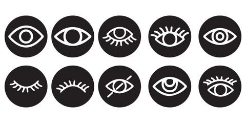 Visible icon In Flat and stroke Style Vector For App, UI, Websites. Black Vector Illustration.