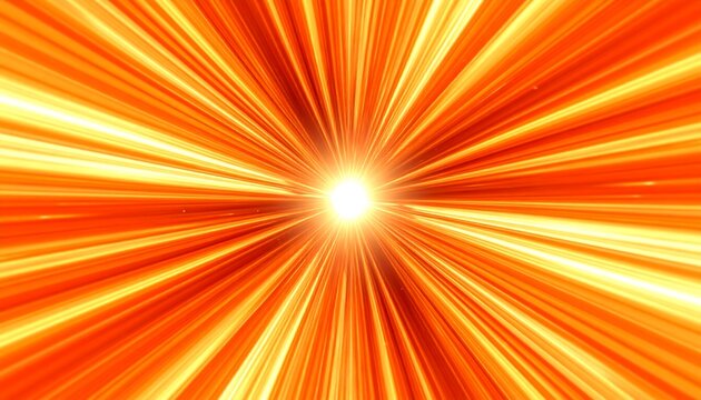 Radiant, orange, radial lines converge on central light