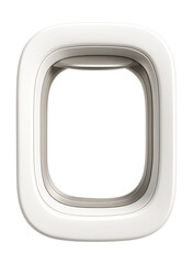 Fototapeta premium Airplane window frame for showcasing landscapes or travel designs.
