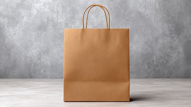 Eco-friendly action brown paper bag recycling mock up in clean studio environment