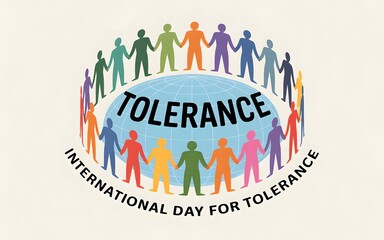 Diverse people holding hands in a circle celebrating international day for tolerance