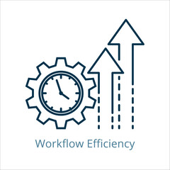 Workflow Efficiency icon vector illustration, simple line element Workflow Efficiency with editable stroke, Workflow Efficiency simple icon, Workflow Efficiency icon line style vector image
