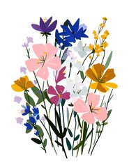 Colorful floral bouquet illustration