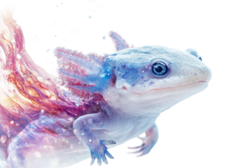 Axolotl Digital Art Isolated on Transparent Background
