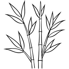 Bamboo Line Art Vector