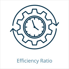 Efficiency Ratio icon vector illustration, simple line element Efficiency Ratio with editable stroke, Efficiency Ratio simple icon, Efficiency Ratio icon line style vector image